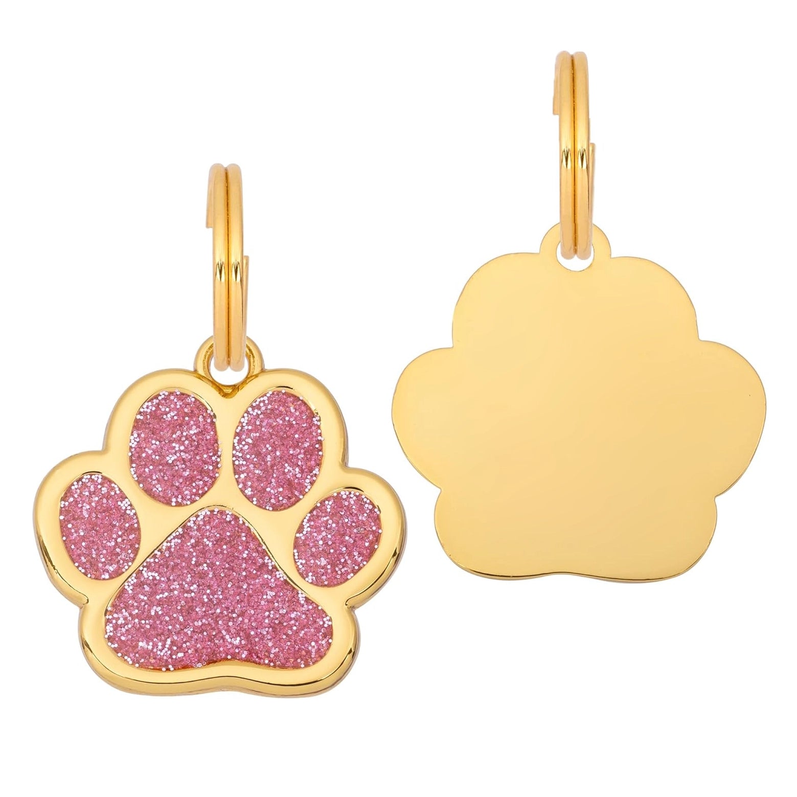 Etiqueta para perro Glitter Paw - Rosa