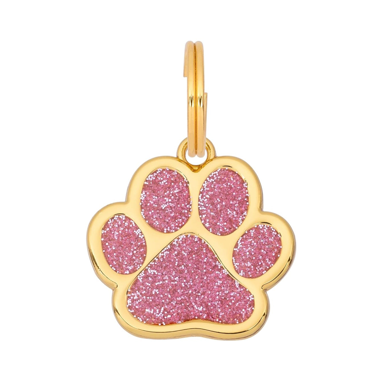 Etiqueta para perro Glitter Paw - Rosa