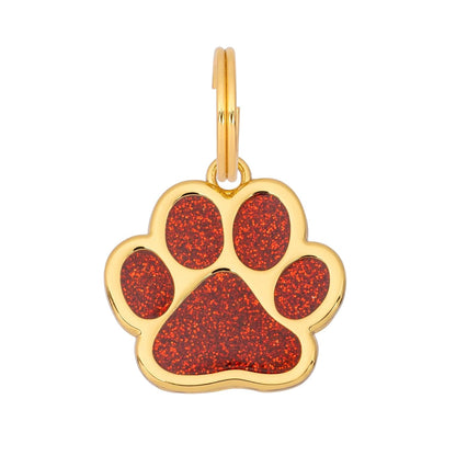 Glitter Paw Dog Tag - Rojo