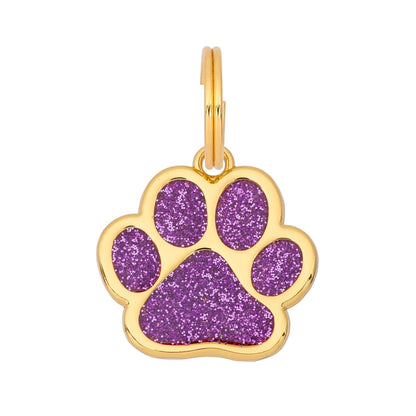 Etiqueta para perro Glitter Paw - Morado