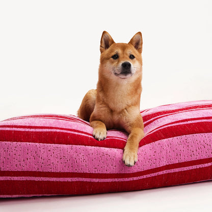 Cama para perro a rayas - Rosa/Rojo