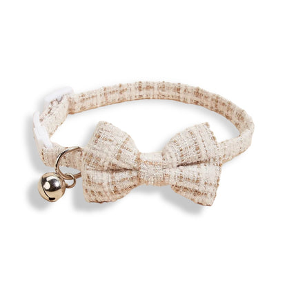 Adjustable Collar with Bell | Beige Tweed