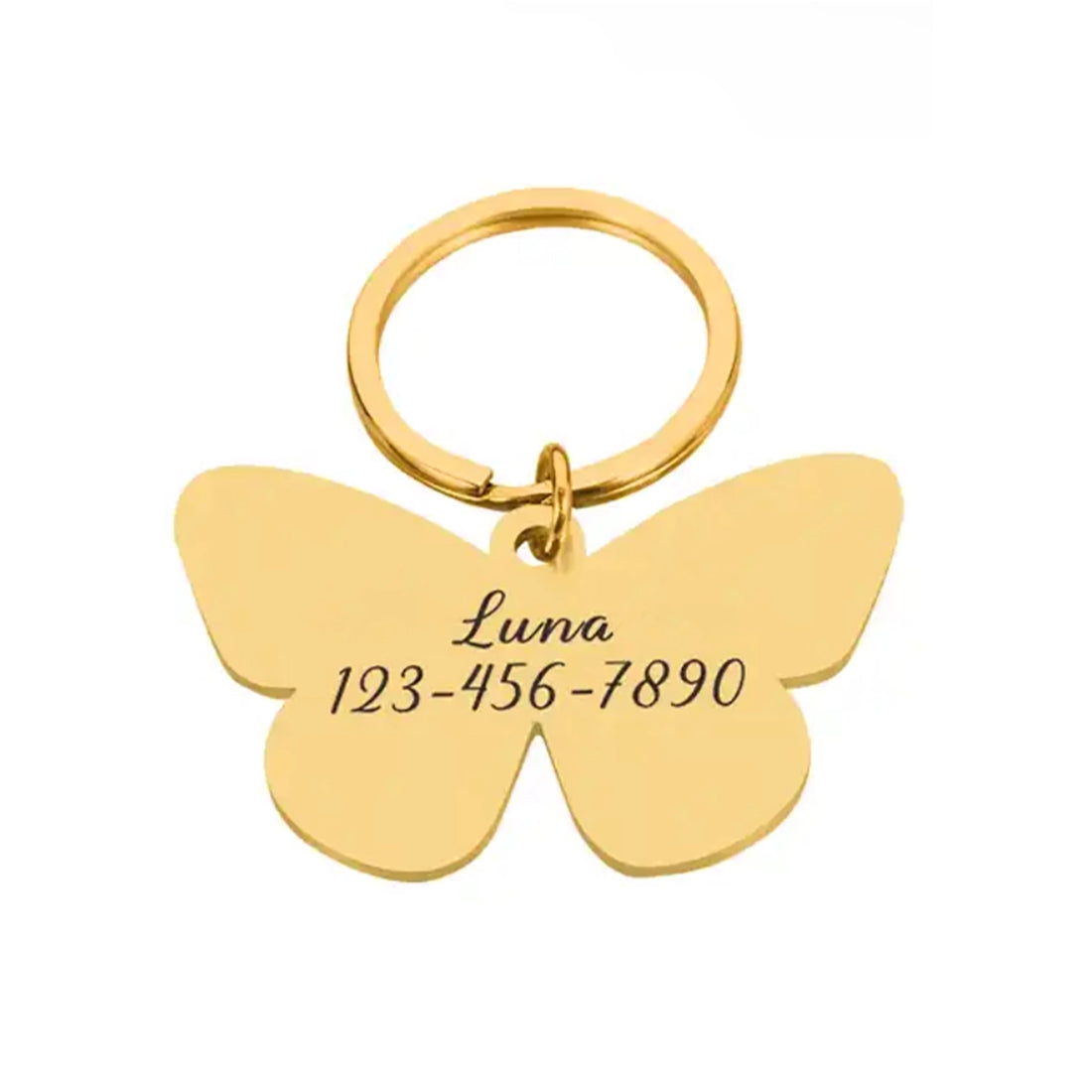 Butterfly Dog Tag - Blue