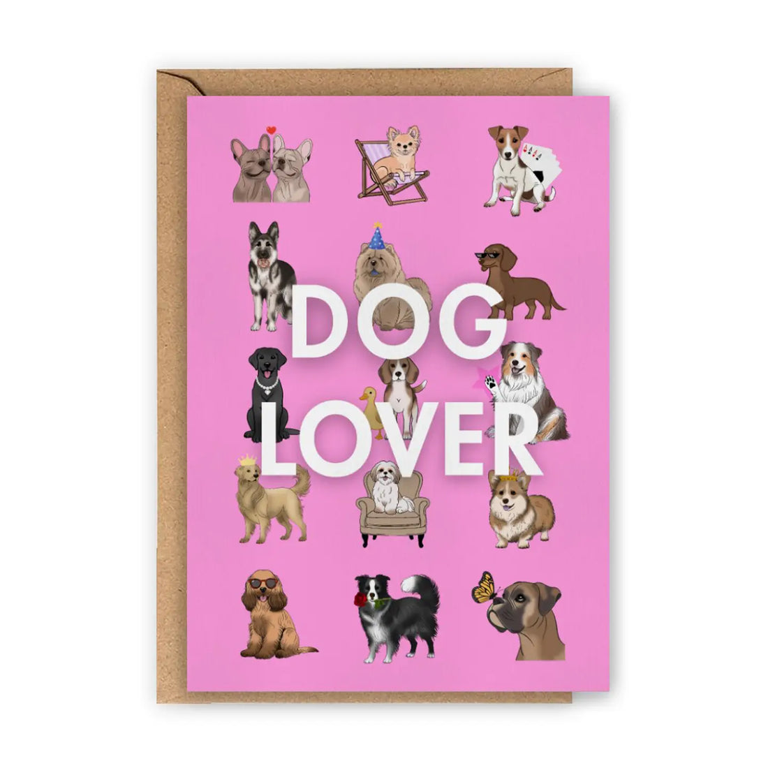Dog Lover Pink Greeting Card