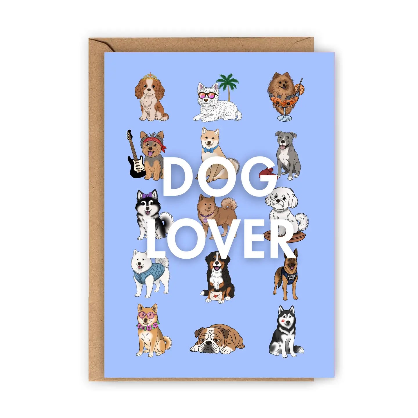 Dog Lover Blue Greeting Card