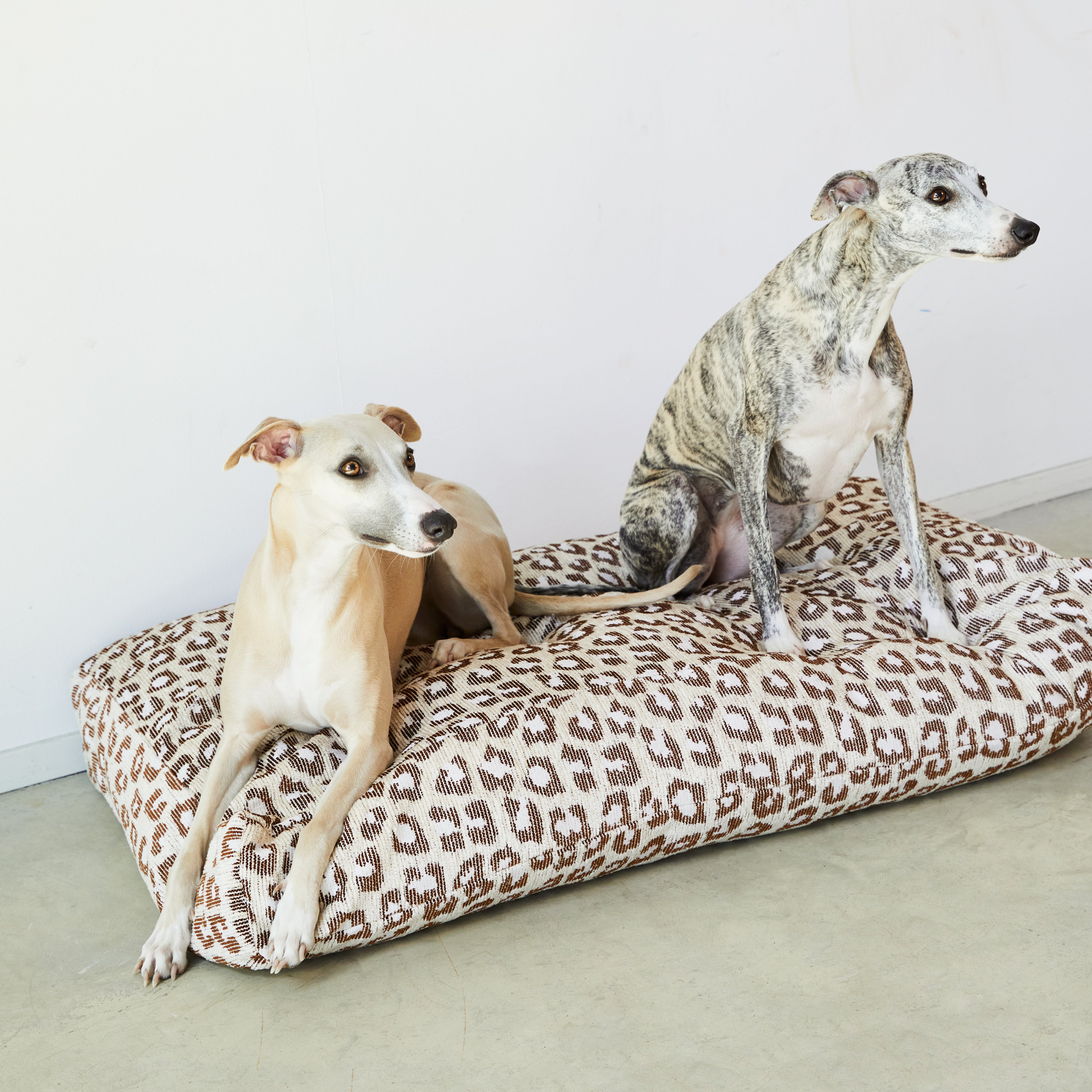 Leopard Dog Bed - Beige/Brown