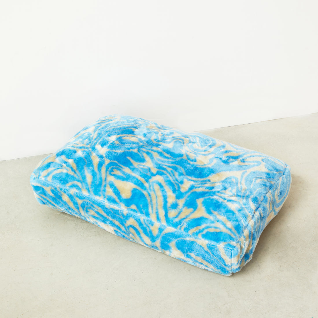 Cama para perro Swirl Fluffy - Azul/Beige