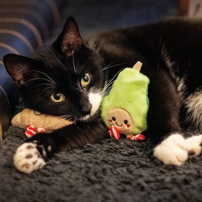 Avocado And Croissant Festive Cat Toy Set