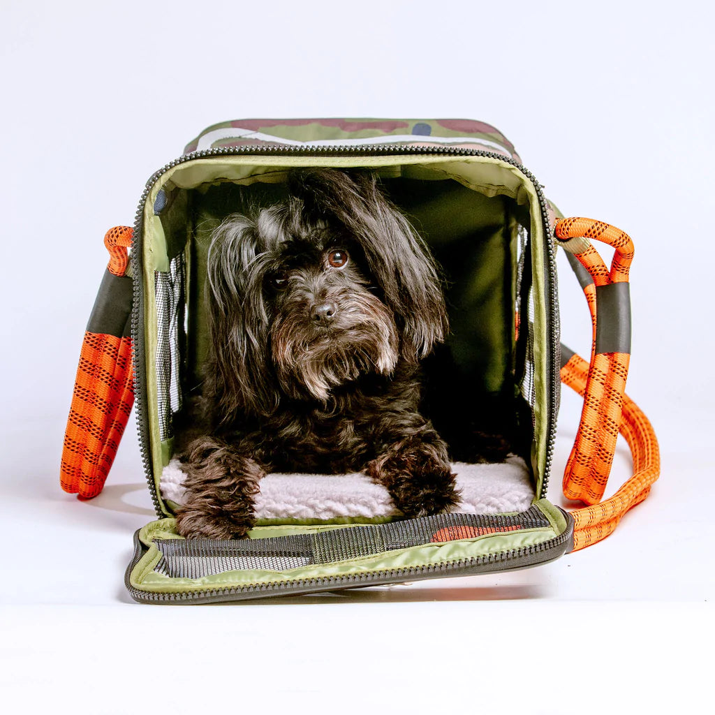 Transportín para mascotas fuera de la oficina - Camuflaje / Naranja