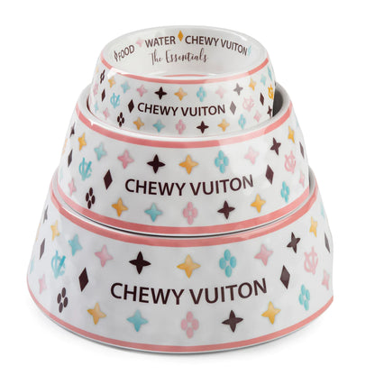 Chewy Vuiton Cuenco para Perro - Blanco