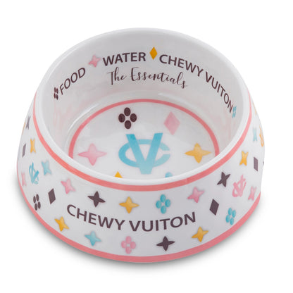 Chewy Vuiton Cuenco para Perro - Blanco