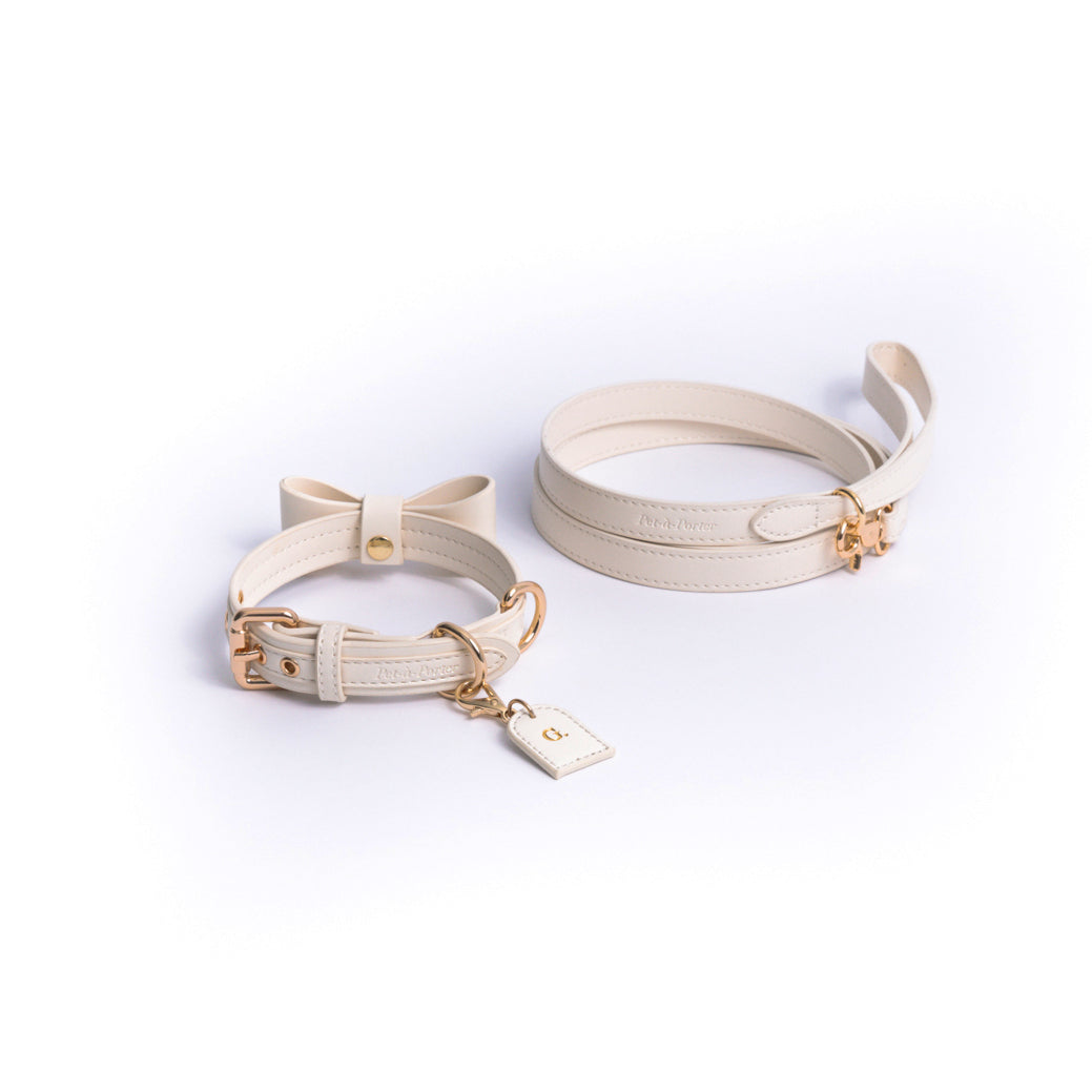 Ivory Cloud - Collar de cuero vegano