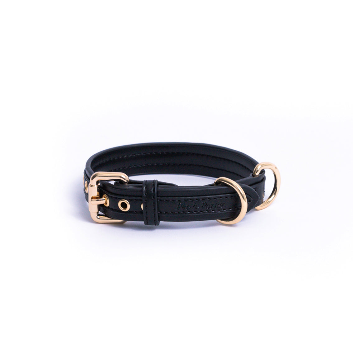 Onyx Negro - Collar de cuero vegano