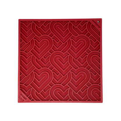 Alfombrilla grande para lamer - Love Hearts Rojo