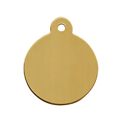 Round Brass Dog Tag