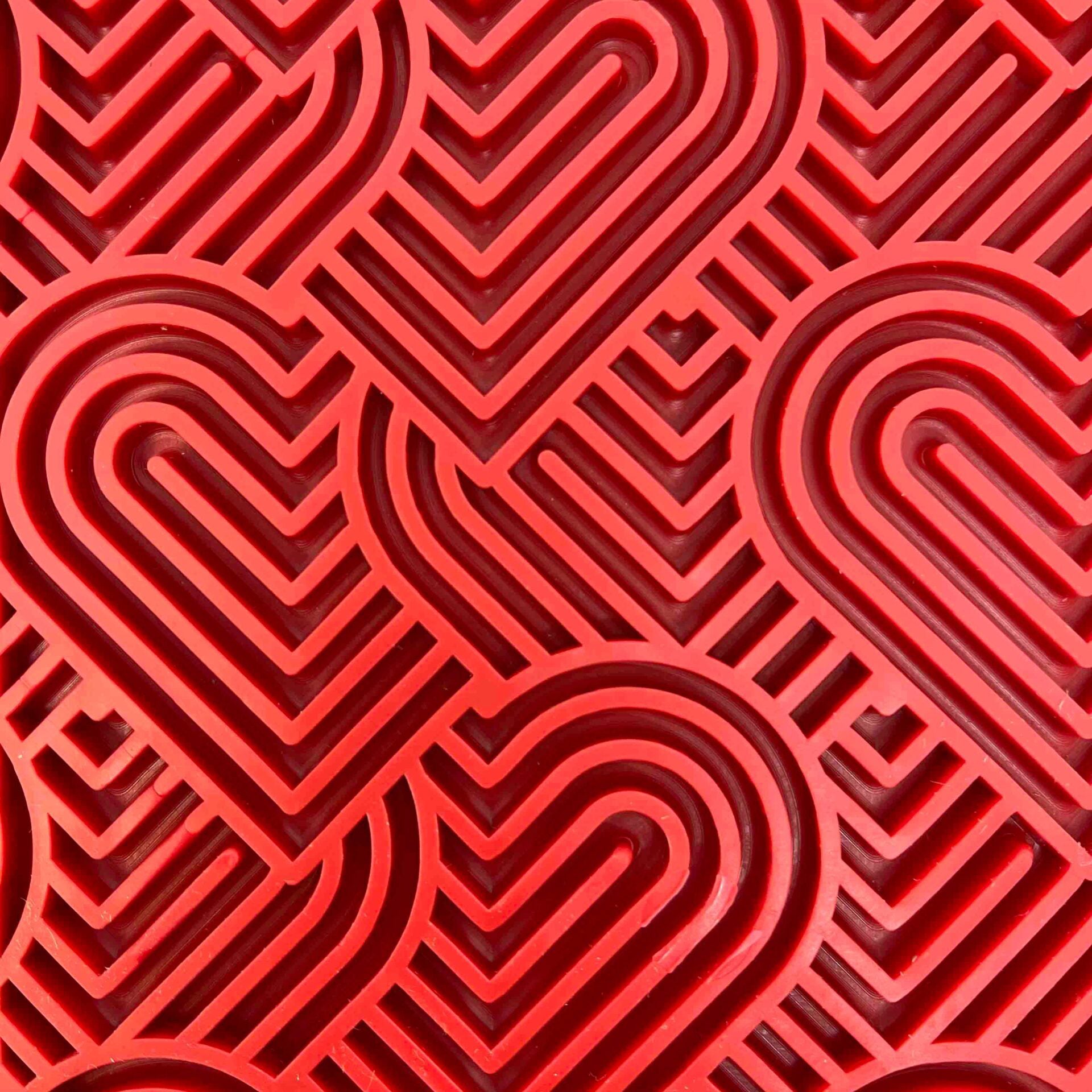 Alfombrilla para lamer enriquecida pequeña - Love Hearts Rojo