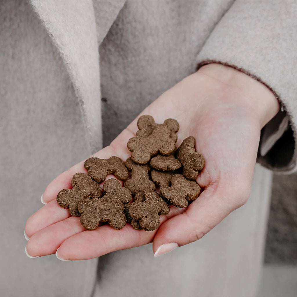 Snack crujiente de cordero con arándanos