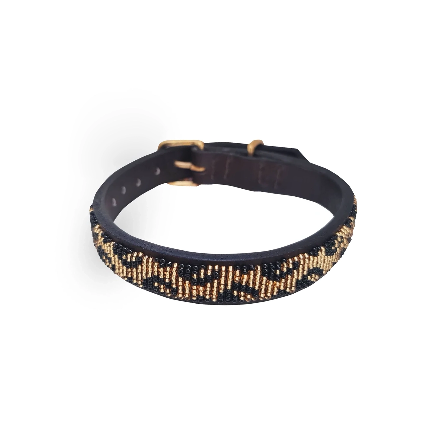 Collar de perro con cuentas - Leopardo