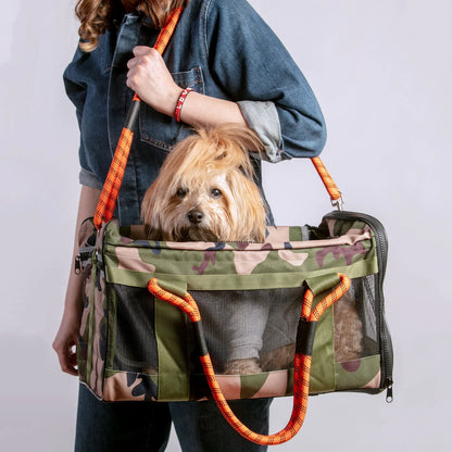 Transportín para mascotas fuera de la oficina - Camuflaje / Naranja