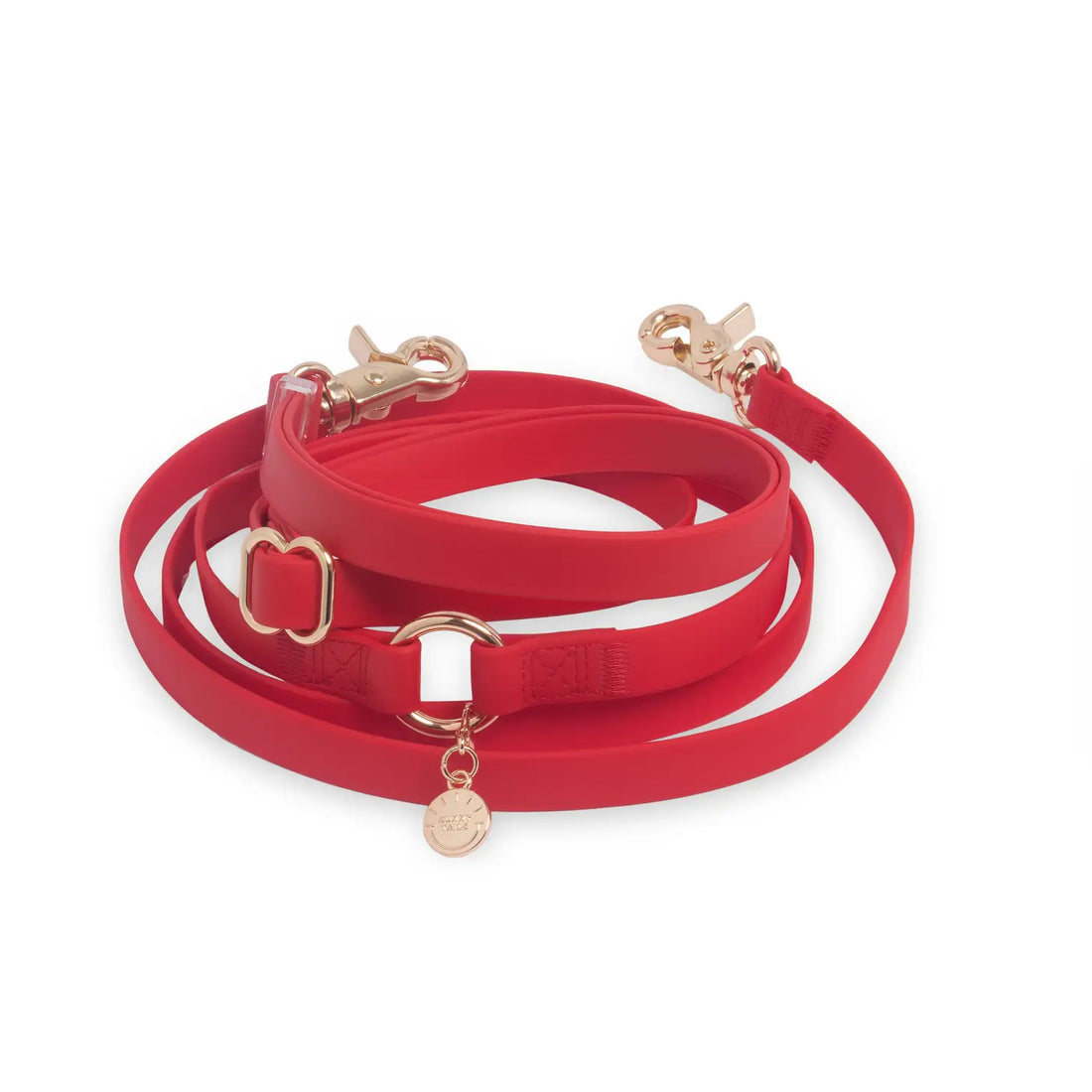 Laisse mains libres convertible 4 en 1 pour chien - rouge cerise