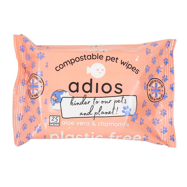 Lingettes compostables pour animaux de compagnie (25 lingettes)