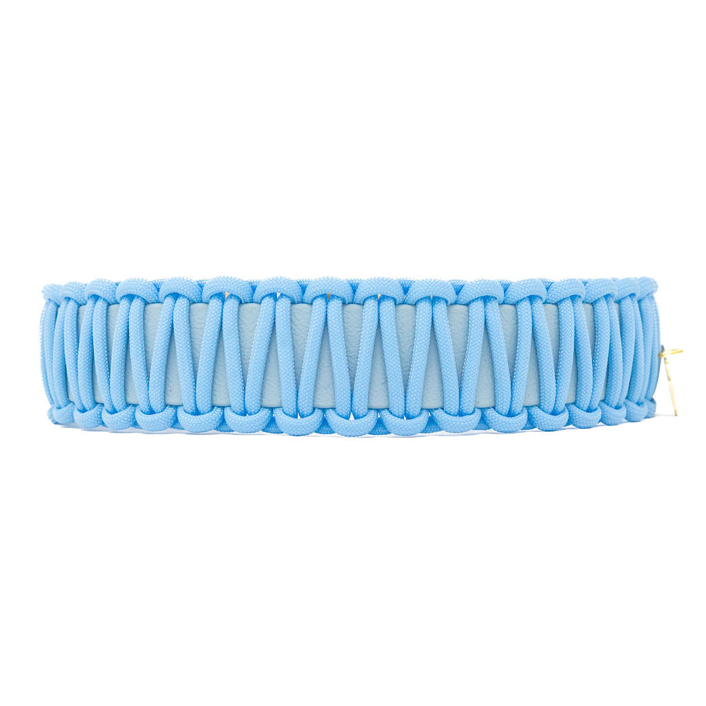 Collier Paracord Biothane Baby Blue