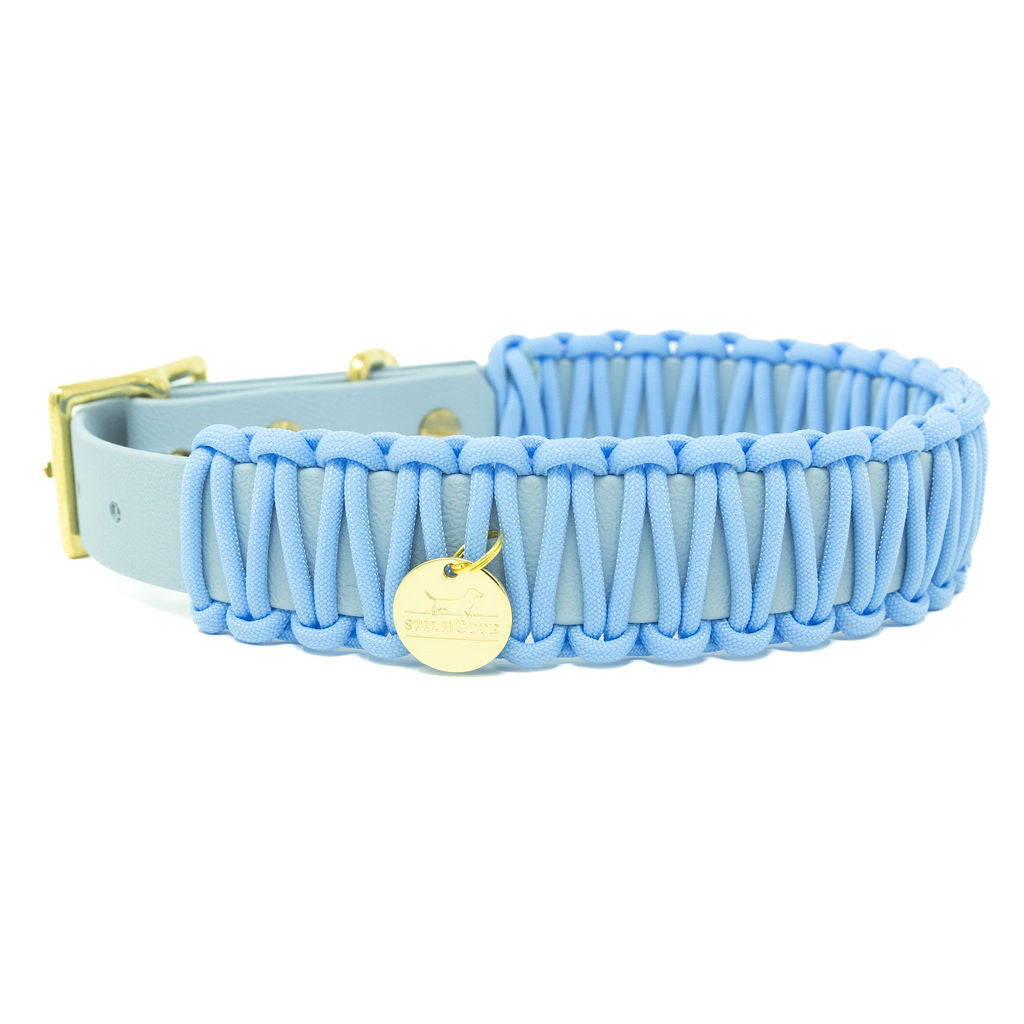 Collier Paracord Biothane Baby Blue