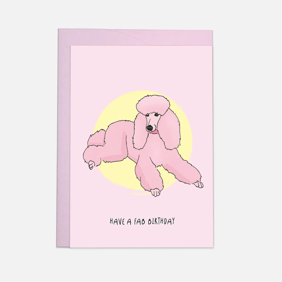 Pink Poodle Birthday Card