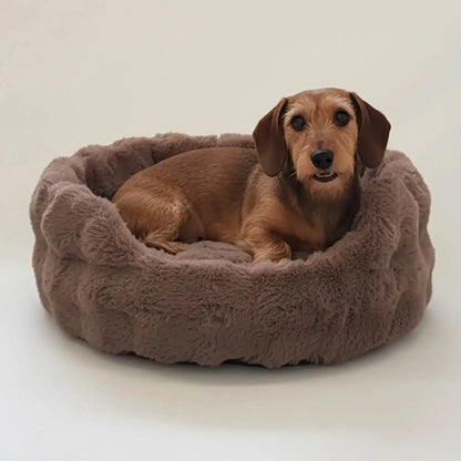 Dog Basket Faux Fur | Brown