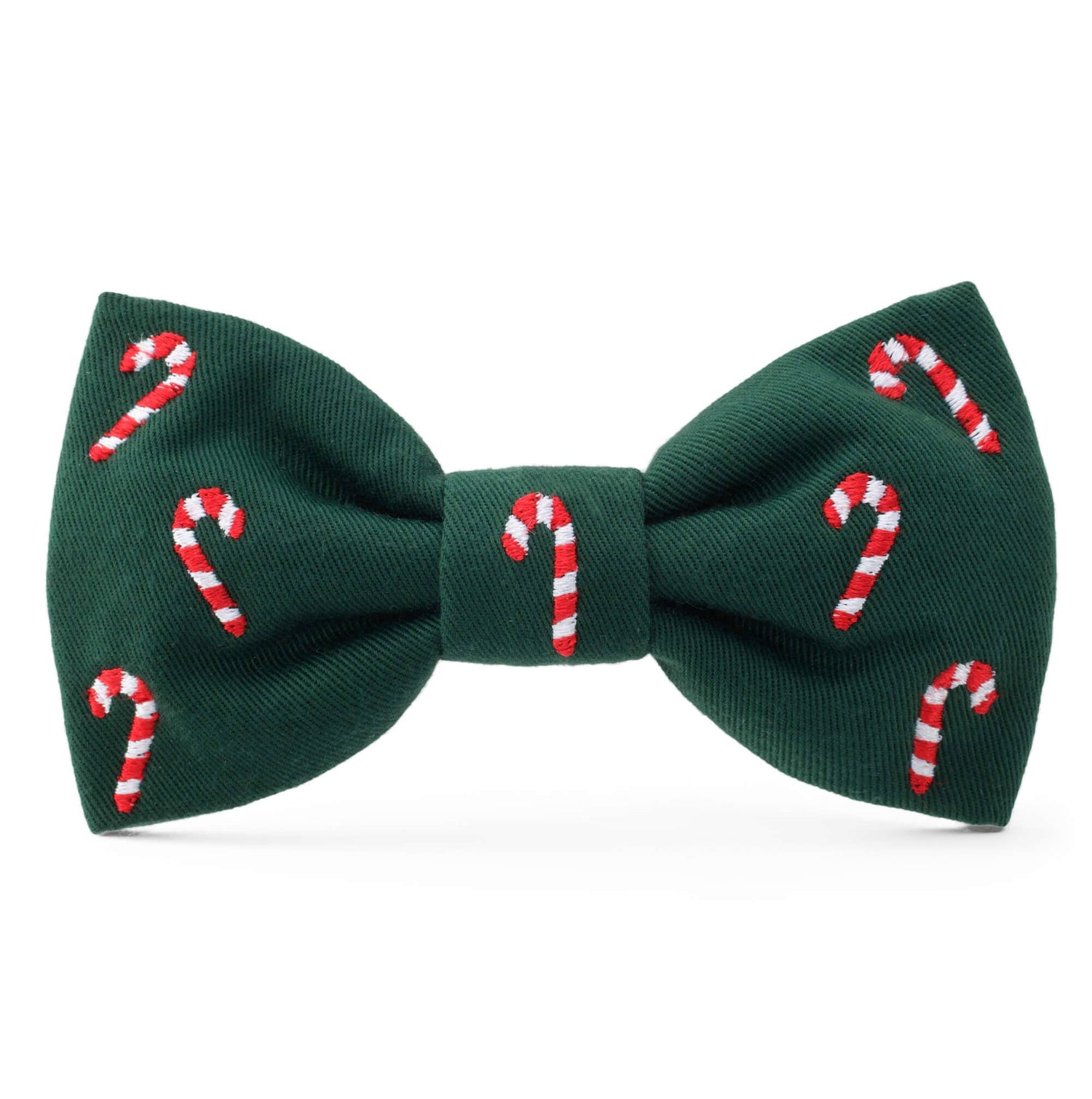 Candy Canes Embroidered Bow Tie Collar | Evergreen