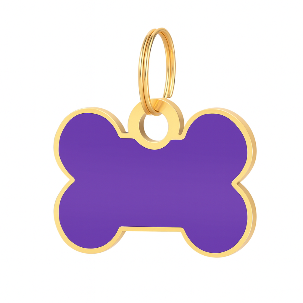 Bone Dog Tag - Purple