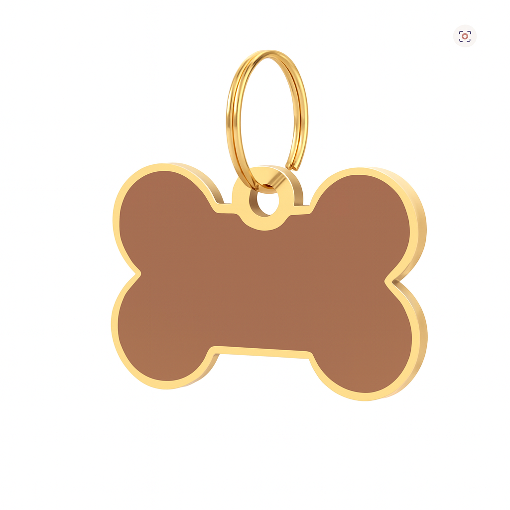 Bone Dog Tag - Brown