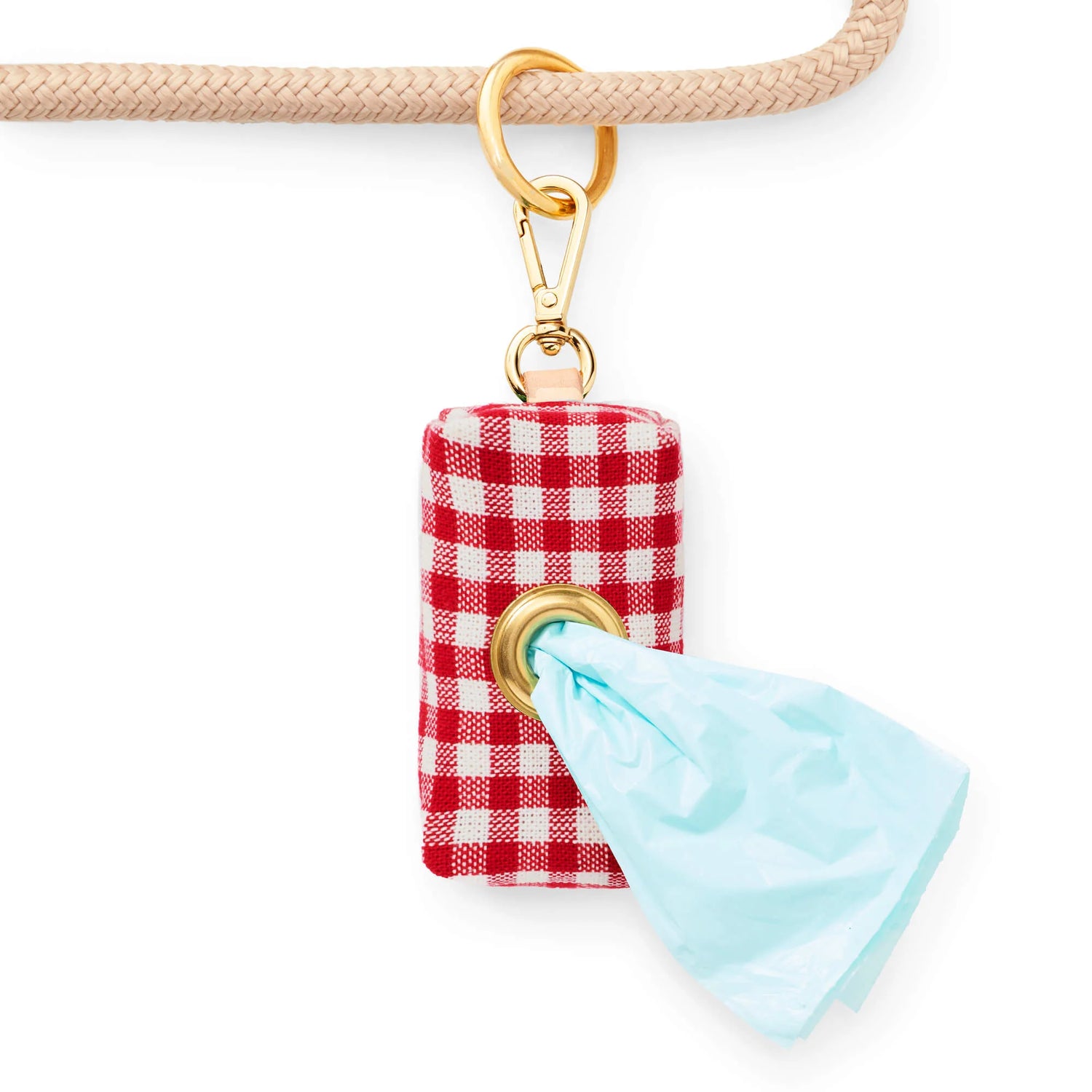 Red Gingham Waste Bag Holder