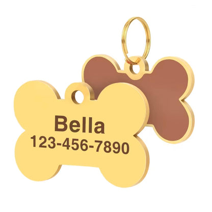 Bone Dog Tag - Brown