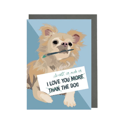 Carte "Je t'aime presque autant que le chien" Chihuahua