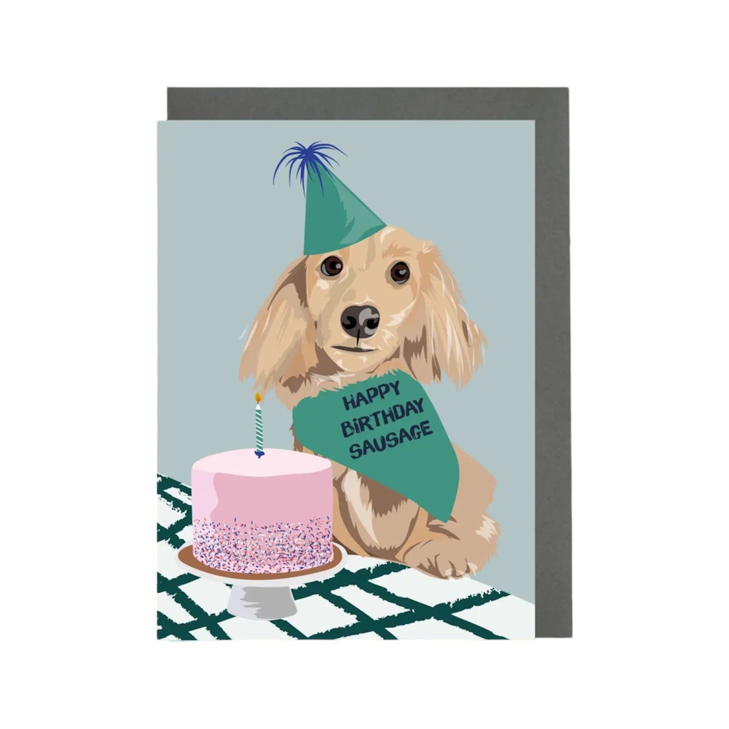 Carte d'anniversaire chien saucisse