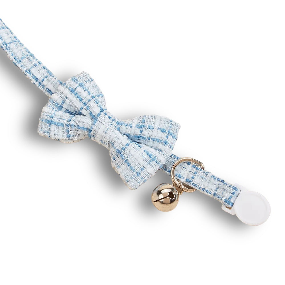 Adjustable Collar with Bell | Blue Tweed