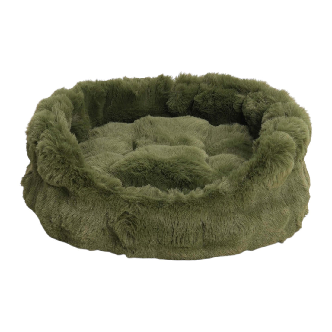Dog Basket Faux Fur | Forest Green