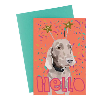 Weimaraner Hello Card