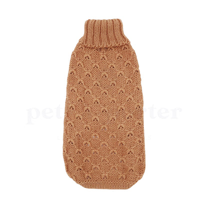 Camel Lattice Alpaca Sweater