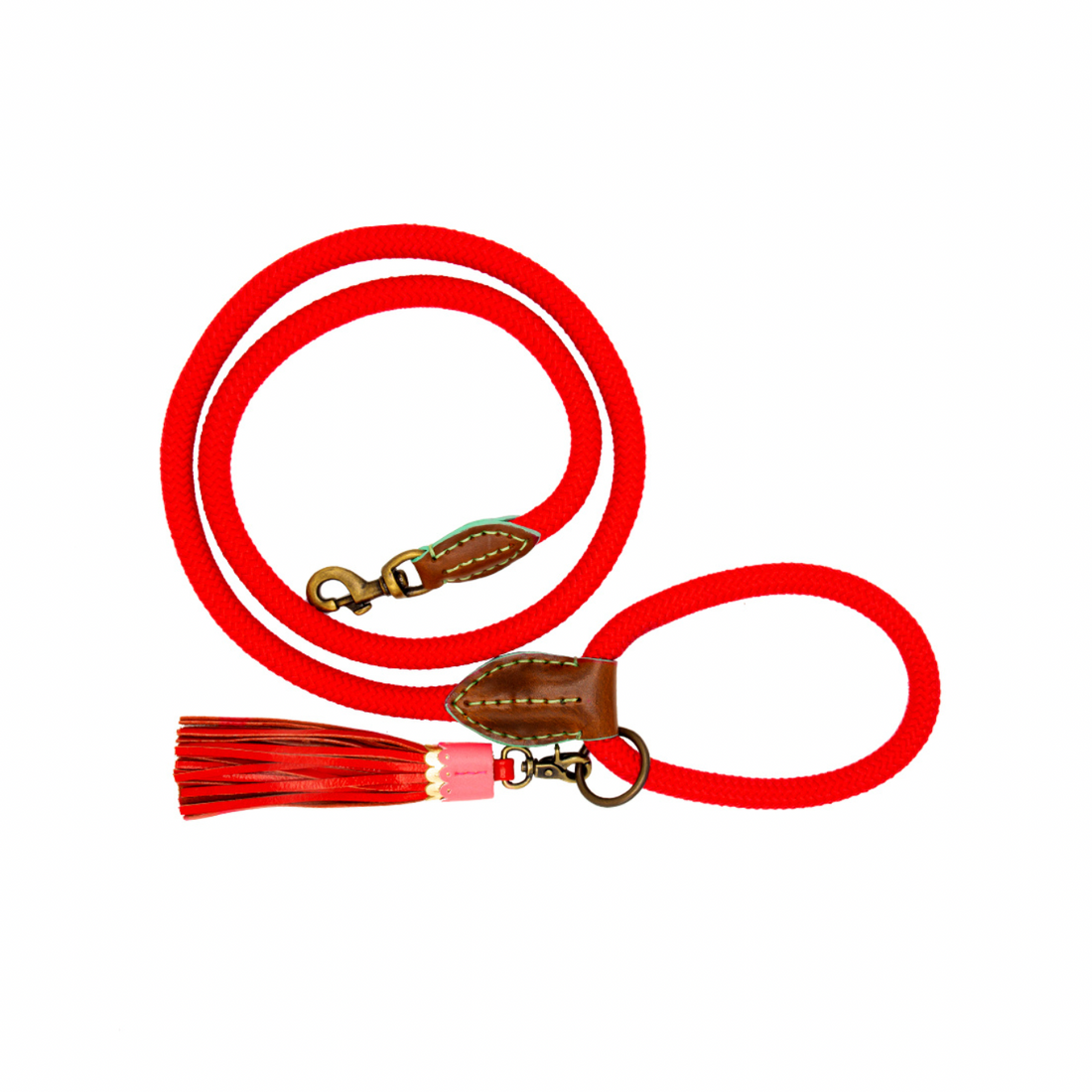 Laisse pour chien en velours rouge