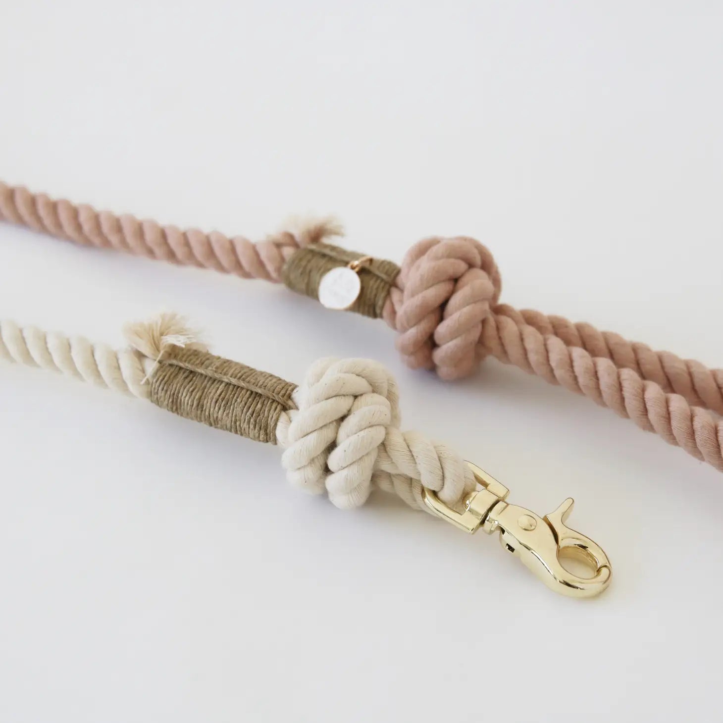 Laisse en corde - Rose antique