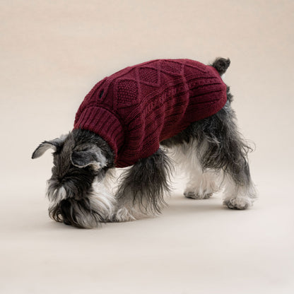 Wine Red Aran Alpaca Sweater