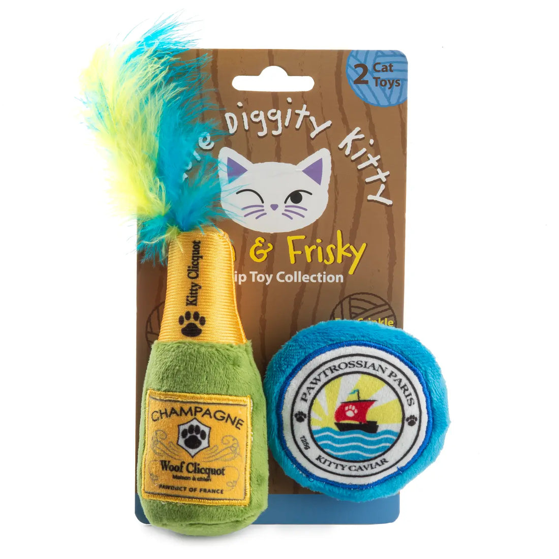 Kitty Clicquot (bouteille et caviar) | Jouets à base d'herbe à chat