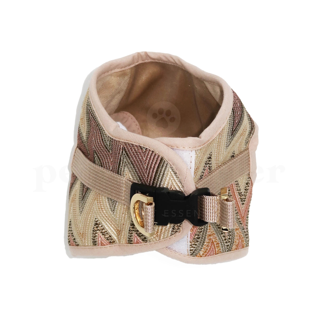 Dog Harness - Gold ZigZag