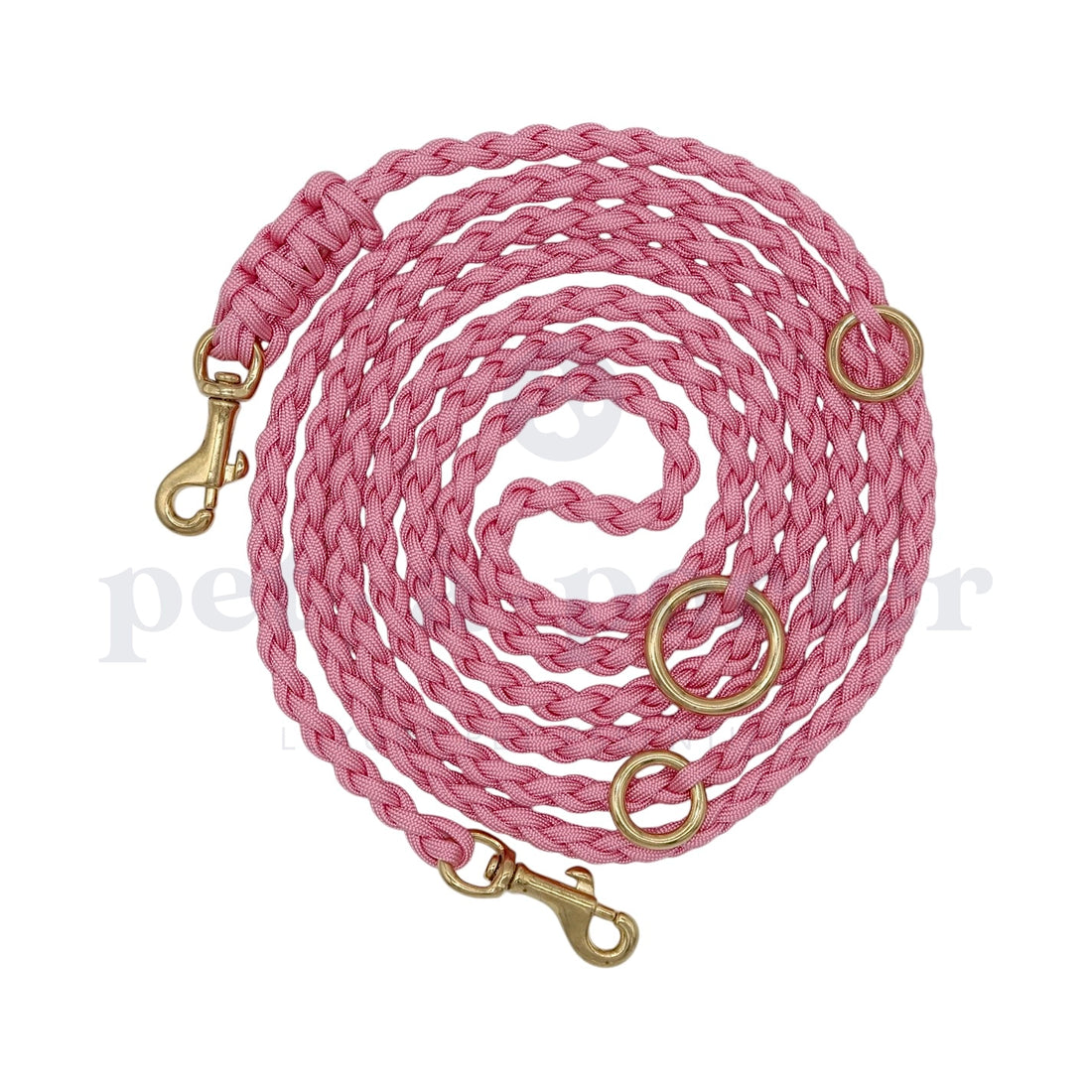 Adjustable Paracord Leash - Pastel Pink