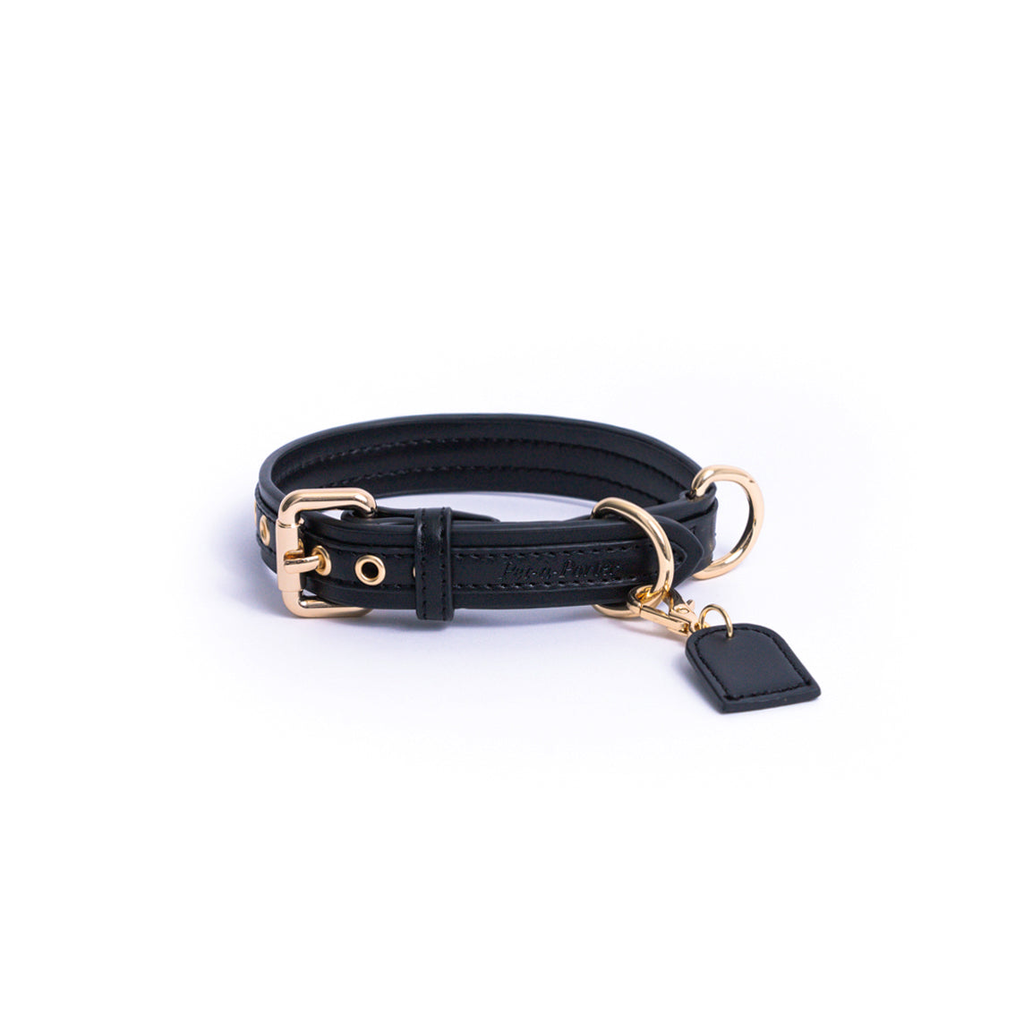 Onyx Black - Collier en cuir végétalien