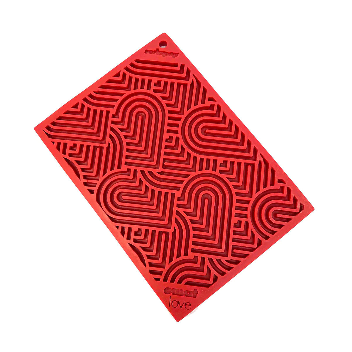 Petit tapis de léchage d'enrichissement - Love Hearts Red