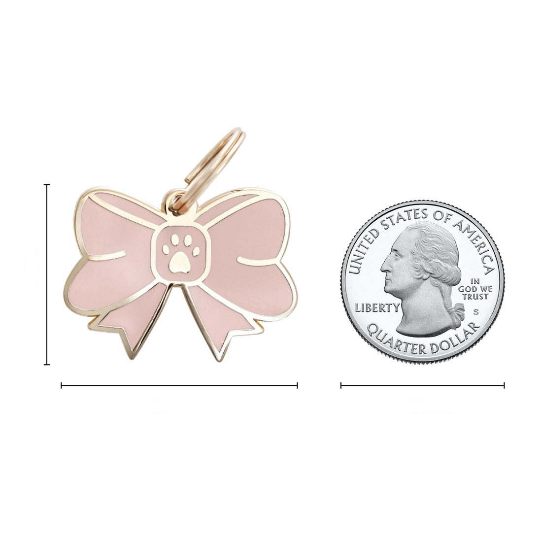 Médaille de chien avec nœud rose