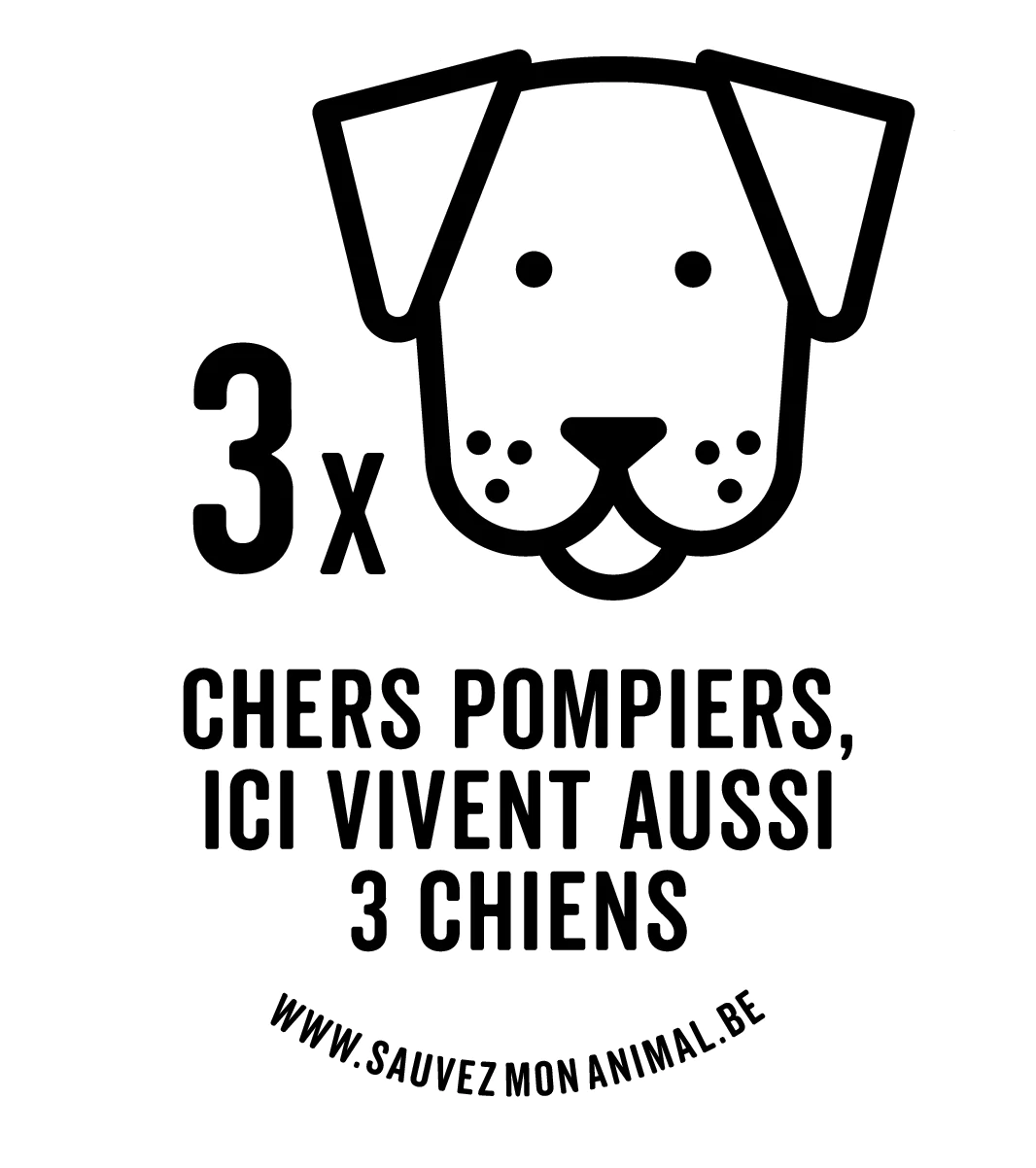 Autocollant "Save My Pet" - 3 chiens